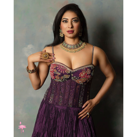 Amaya Multi Color Necklace with Earrings - Bridal Set