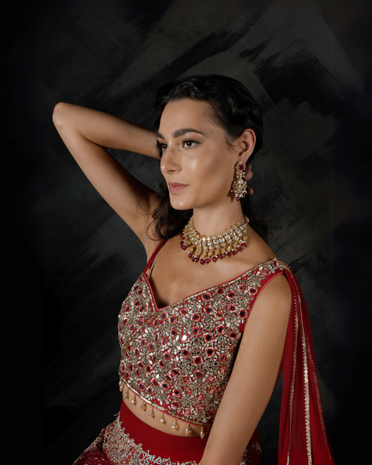 Pure Silver Kundan Necklace Set with Gold Plating and Manizales Kundan Stones