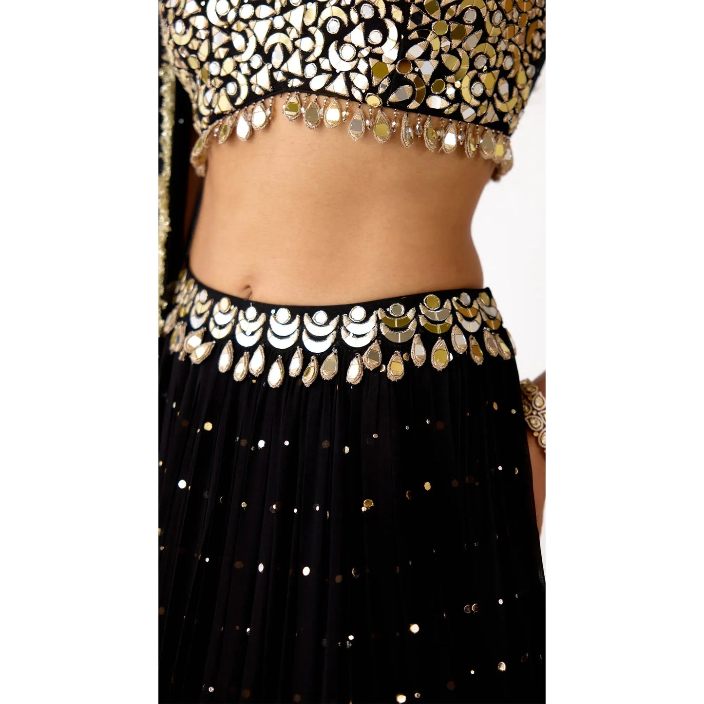 THE MIDNIGHT AURA GEORGETTE LEHENGA SET