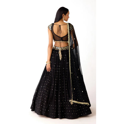THE MIDNIGHT AURA GEORGETTE LEHENGA SET