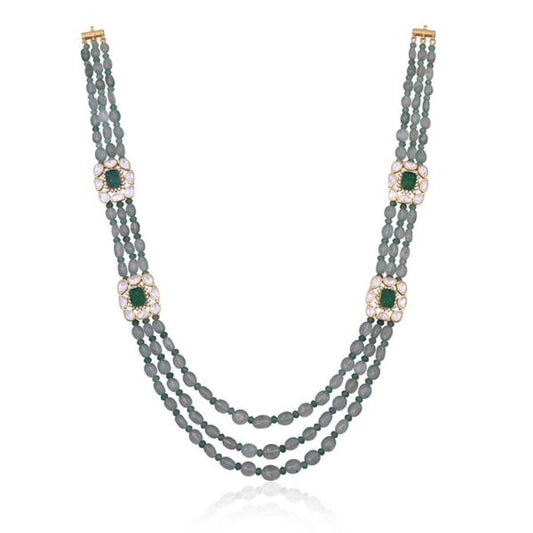 Polki and Emerald Bead Necklace