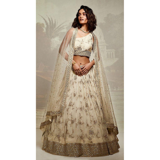 Ivory Embroidered Lehenga Set