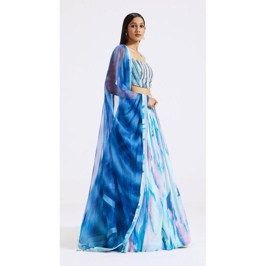 Multicolored Printed Lehenga Set