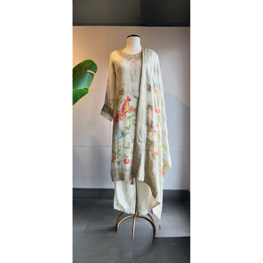 Floral Print Kurta with Dupatta