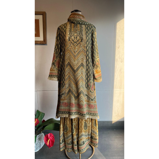 Printed Kurta with Sharara & Dupatta