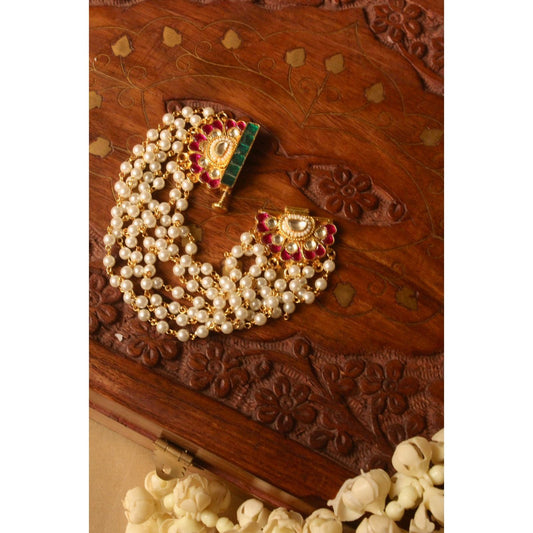Pearl Braclet with Meenkari