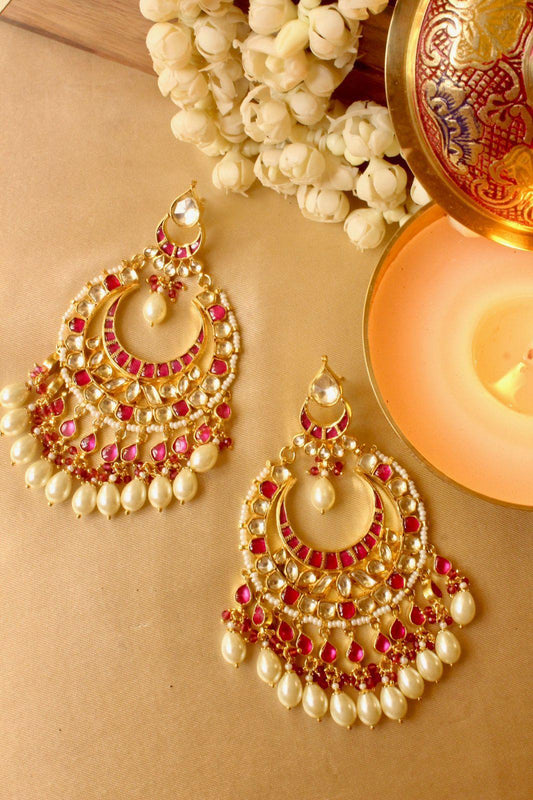 Pihu Kundan & Pearl Earrings