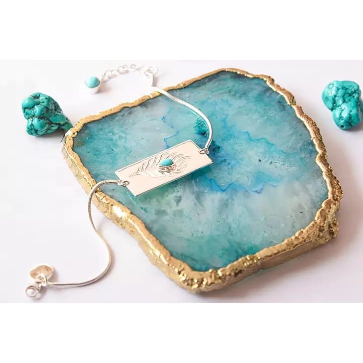 Silver Bracelet with turquoise to increase intuition and wisdom