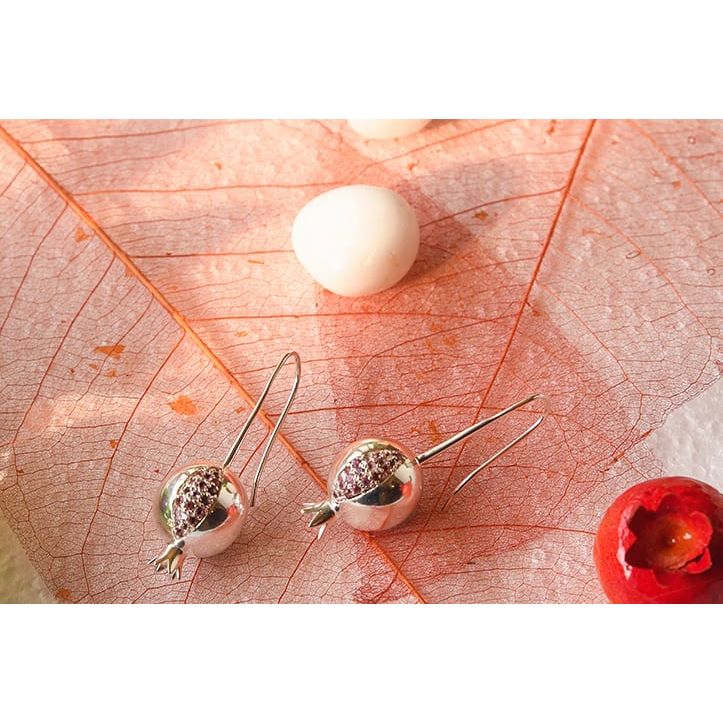 Silver Earrings with tourmaline for self-confidence   