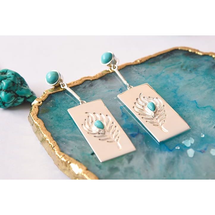 Silver Earrings with turquoise to increase intuition and wisdom