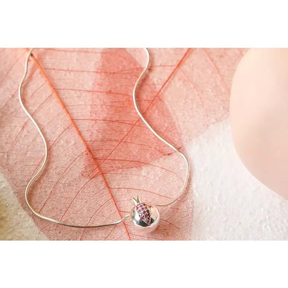 Silver Necklace with tourmaline for self-confidence