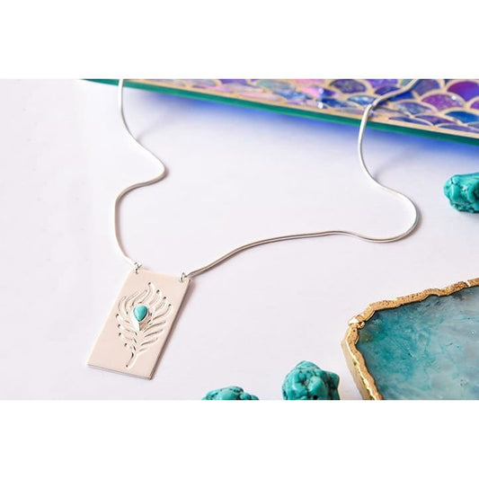 Silver Necklace with turquoise to increase intuition and wisdom