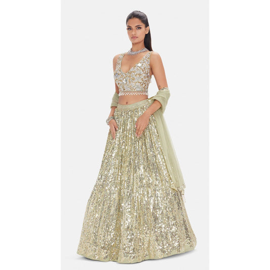 Mint Green Sequined Lehnga