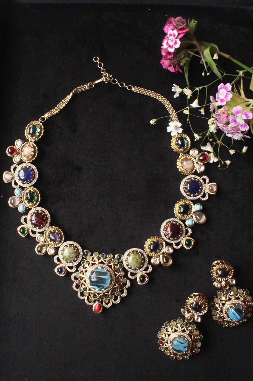 Multicolour Victorian Necklace Set