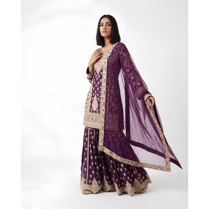 Embroidered Silk Sharara Set