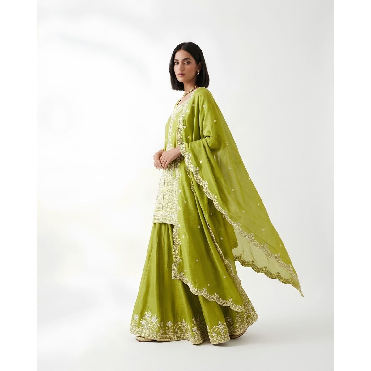Silk Sharara Suit Set