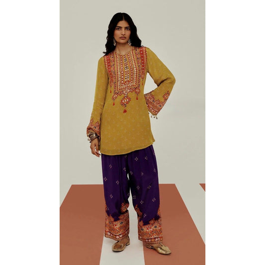 Mustard & Purple Salwar Set