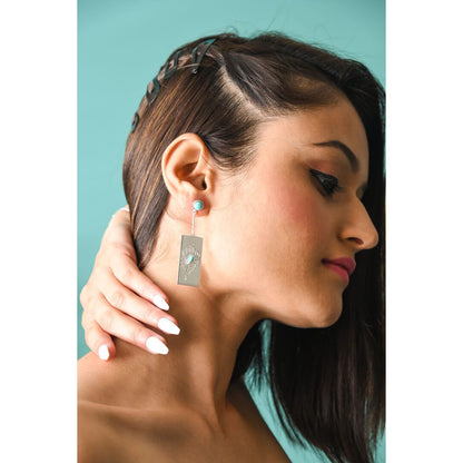 Silver Earrings with turquoise to increase intuition and wisdom