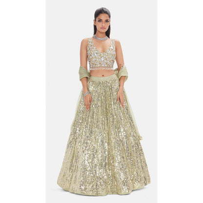 Mint Green Sequined Lehnga