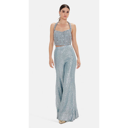 Ice Blue Corset Lehnga Set