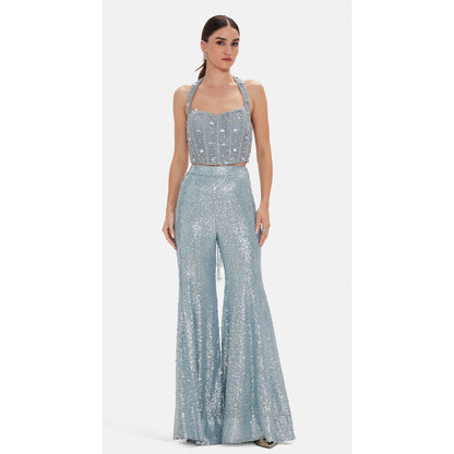 Ice Blue Corset Lehnga Set