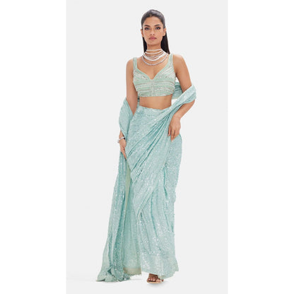 Ice Blue Corset Lehnga Set
