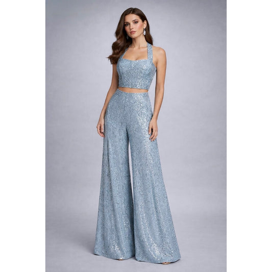 Ice Blue Sequin Co-Ord Set