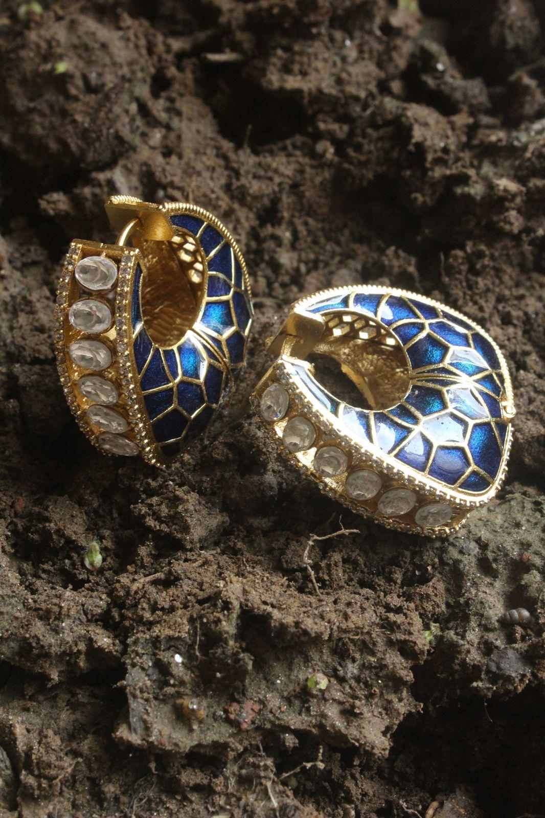 Blue Enamel Earring
