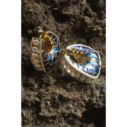 Blue Enamel Earring